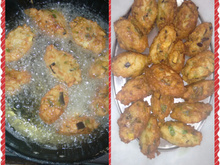 Bolinho de arroz e berinjela da Andrea