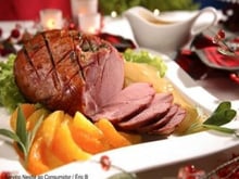 Tender com purê de maçã