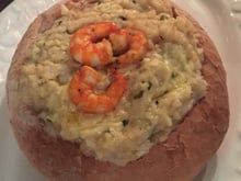 Risoto de Camarão e Gorgonzola no Pão Italiano - Risoto do Feu