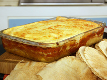 Lasanha de pão sírio