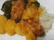 Asinha cozida com couve e batatinha