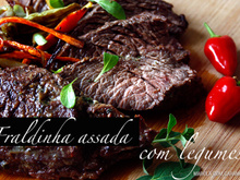 Fraldinha assada com legumes e mix de pimentas