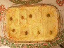 Lasanha de queijo e presunto ao molho branco