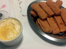 Empanados de merluza ao molho siciliano