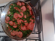 Frigideira de couve com calabresa da Cintia