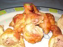 Coxa de frango recheada assada