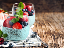 Receita Low Carb Vegana: Pudim de Chia com Espirulina