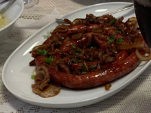 Linguiça ao vinho tinto