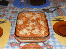 Lasanha ao molho de frango e catupiry