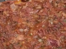 Torta de polenta com carne seca