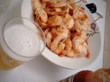 Camarão ao alho e óleo (tira-gosto)