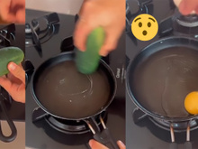 Aposto que você nunca pensou em untar a frigideira desse jeito, sem usar nenhum óleo!