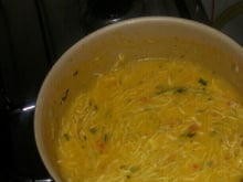 Sopa de fubá com frango