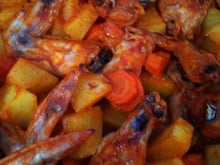 Frango assado com batatas e cenoura - Naty Receitas