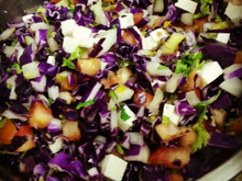 Repolho roxo aos 2 queijos