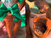 Cobri um cone de sorvete com chocolate colorido e fiz a melhor lembrancinha de Páscoa: todo mundo amou!