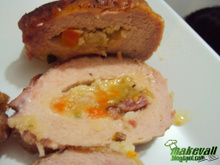 Lombo suíno recheado com mandioca