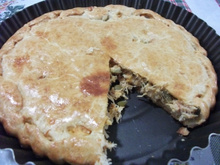 Torta cremosa de frango com requeijão