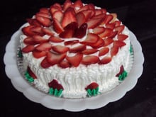 Bolo flor de morango