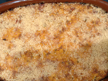 Salmão desfiado e gratinado Beta