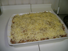 Arroz de forno com carne moida