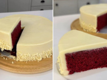 "Parece até uma entremet de confeitaria francesa, mas é moleza de fazer": receita de bolo red velvet com ganache de cream cheese de dar água na boca!