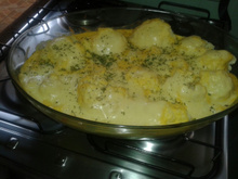 Couve-flor ao forno com creme de milho