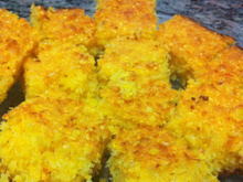 Bolo de milho, coco, queijo e canela