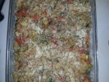 Macarrão com camarão e abobrinha