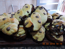 Trança doce de chocolate