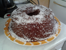 Bolo de micro-ondas de chocolate com cobertura ganache