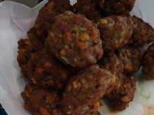 Bolinho de carne moída com soja texturizada
