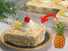 Como fazer torta charlotte de abacaxi com biscoito Maria e cream cheese: sobremesa sem forno e bem tropical