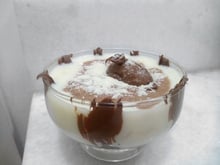 Canjica de leite em pó com creme de avelã