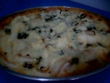 Batata assada com calabresa e catupiry