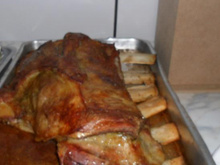 Costela seringada com farofa do pé do tempero