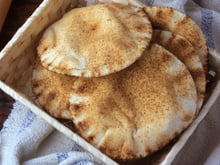 Pão árabe de micro-ondas