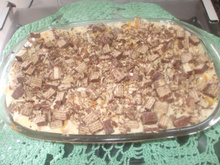 Pavê de pêssego com chocolate