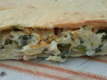 Torta de creme de leite com palmito