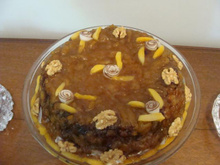 Torta de coco queimado com damasco