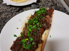 Sanduíche fácil - costelinha de porco com barbecue