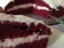 Bolo de veludo vermelho