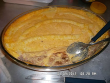 Torta de queijo e creme de milho