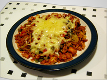 Arroz de forno com bacon e queijo