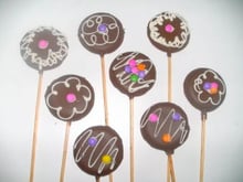 Pirulito de chocolate mesclado