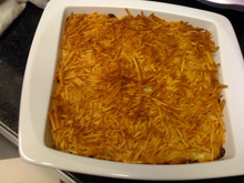 Torta de frango com batata palha