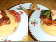 Frango com polenta mole com frango