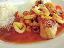 Filé de peixe à galega