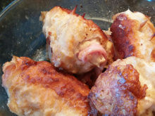 Frango enroladinho com presunto e mussarela