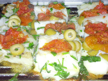 Bacalhau grelhado com tomates secos